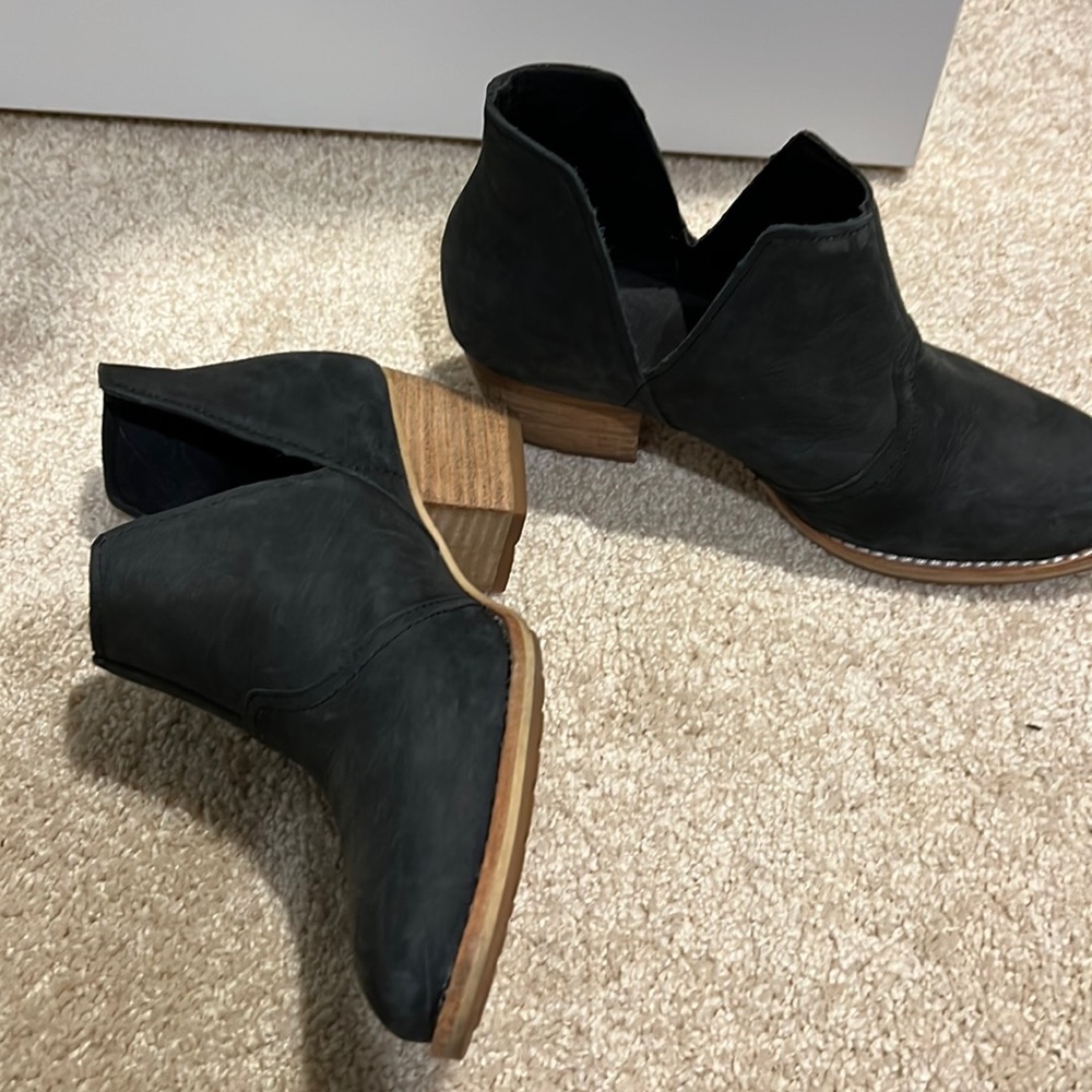 Cat black suede booties